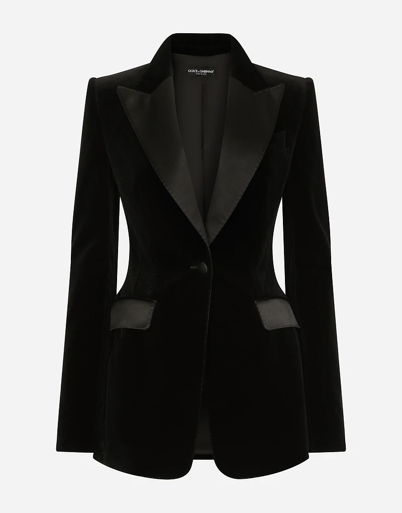 Velvet single-breasted Turlington tuxedo jacket