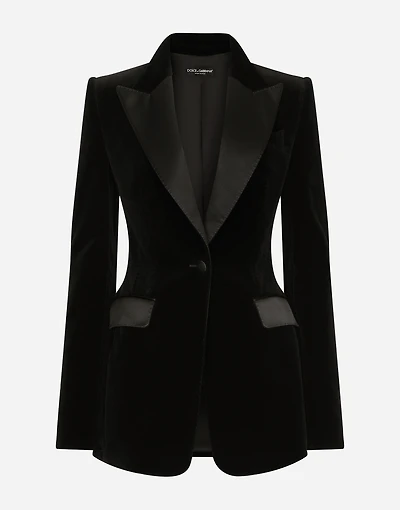 Velvet single-breasted Turlington tuxedo jacket