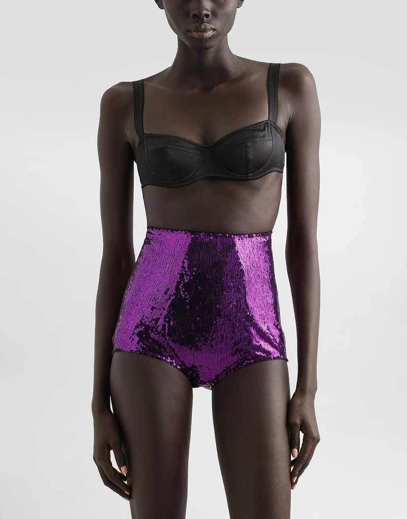 Sequined high-waisted panties