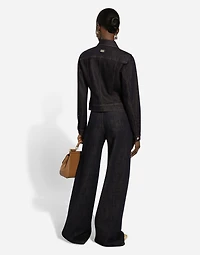 Cotton denim palazzo jeans