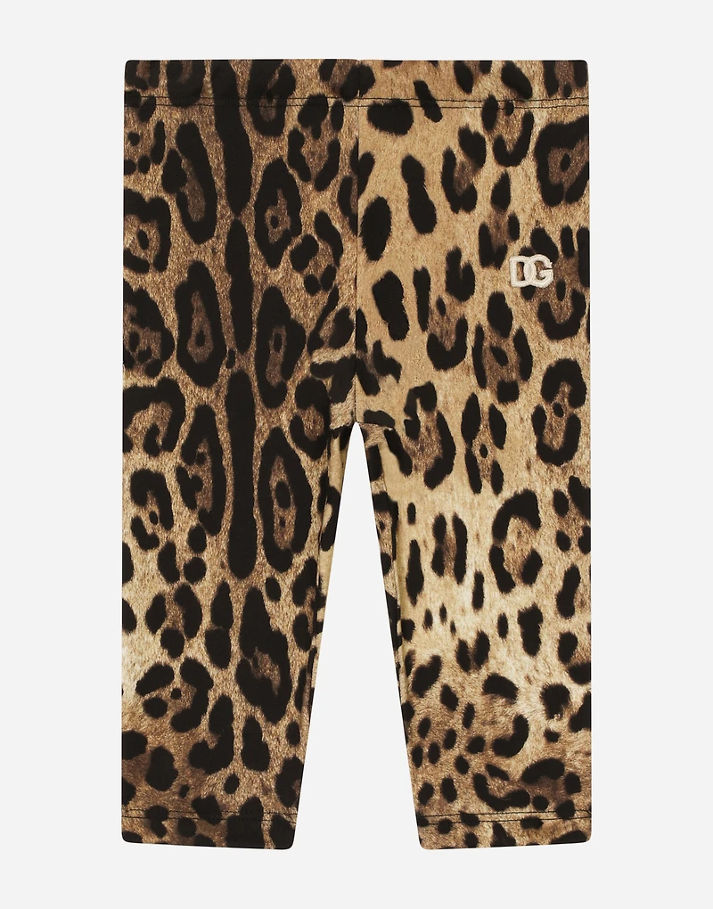Leopard-print interlock leggings