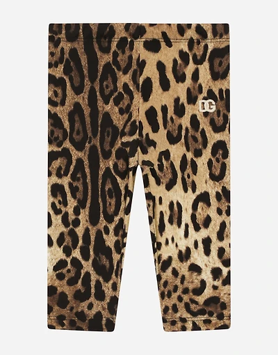 Leopard-print interlock leggings