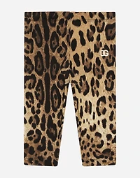 Leopard-print interlock leggings