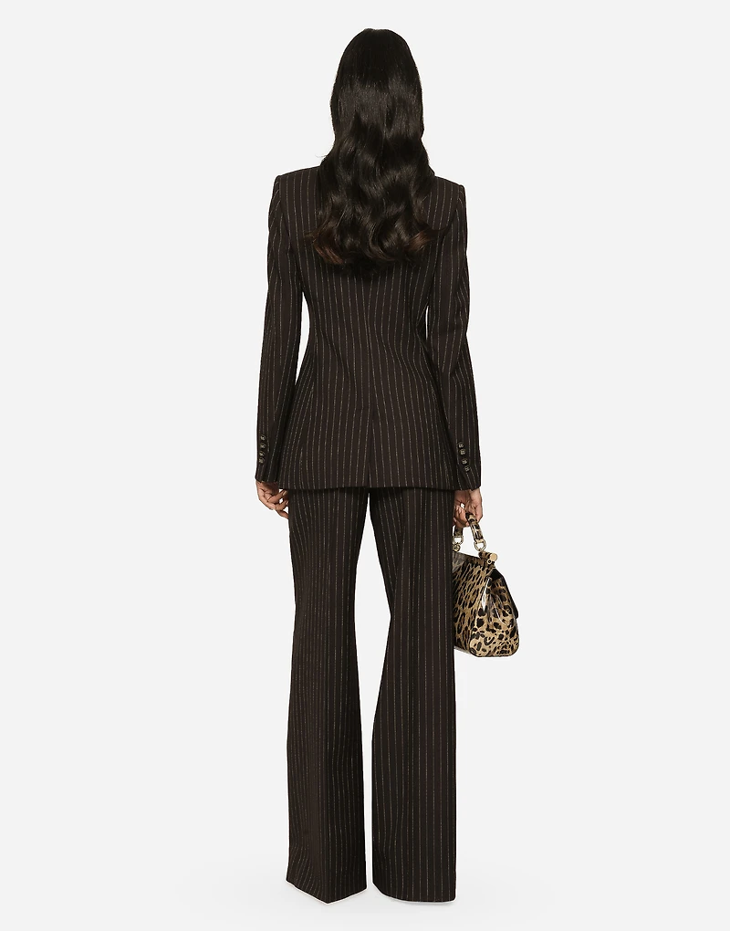 Pinstripe wool palazzo pants