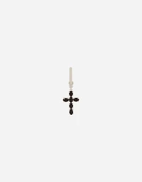 single cross earring with “DNA” rhinestones