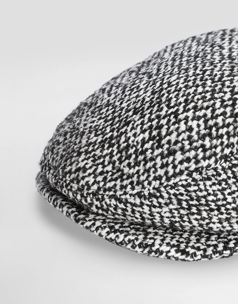 Wool blend dotted flat cap