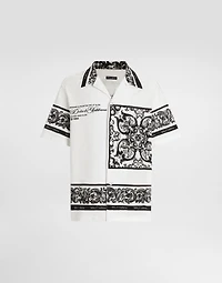 Majolica-print hawaii double piqué shirt
