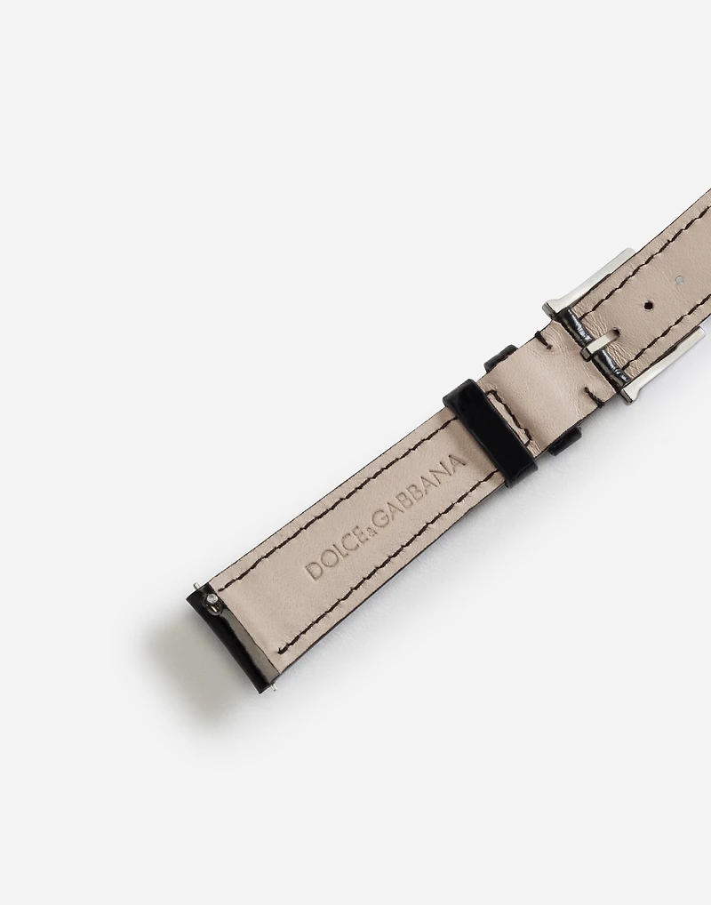 Alligator strap with buckle and hook in steel