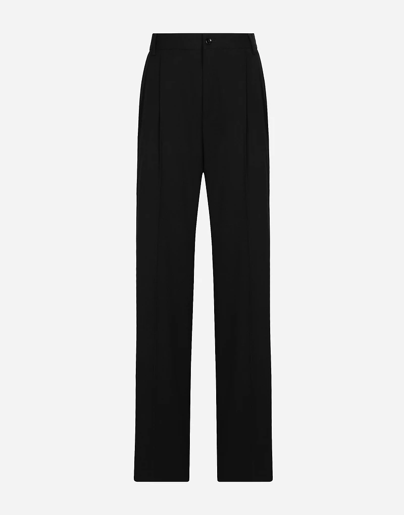 Flared woolen pants