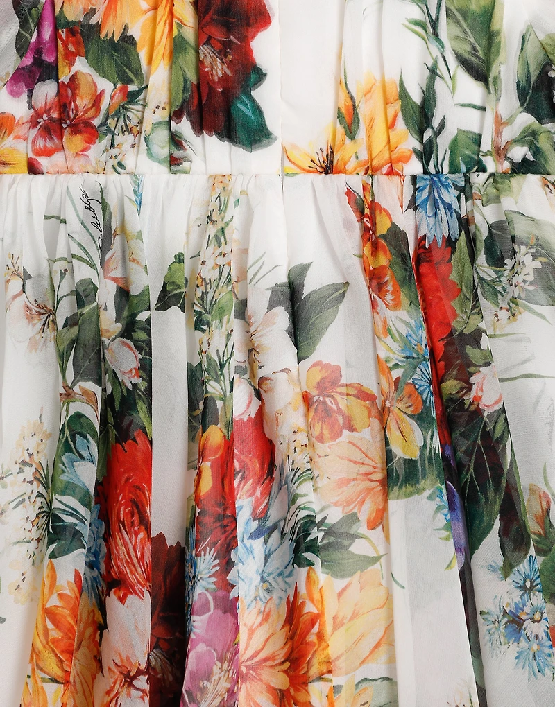 Flower-print chiffon dress
