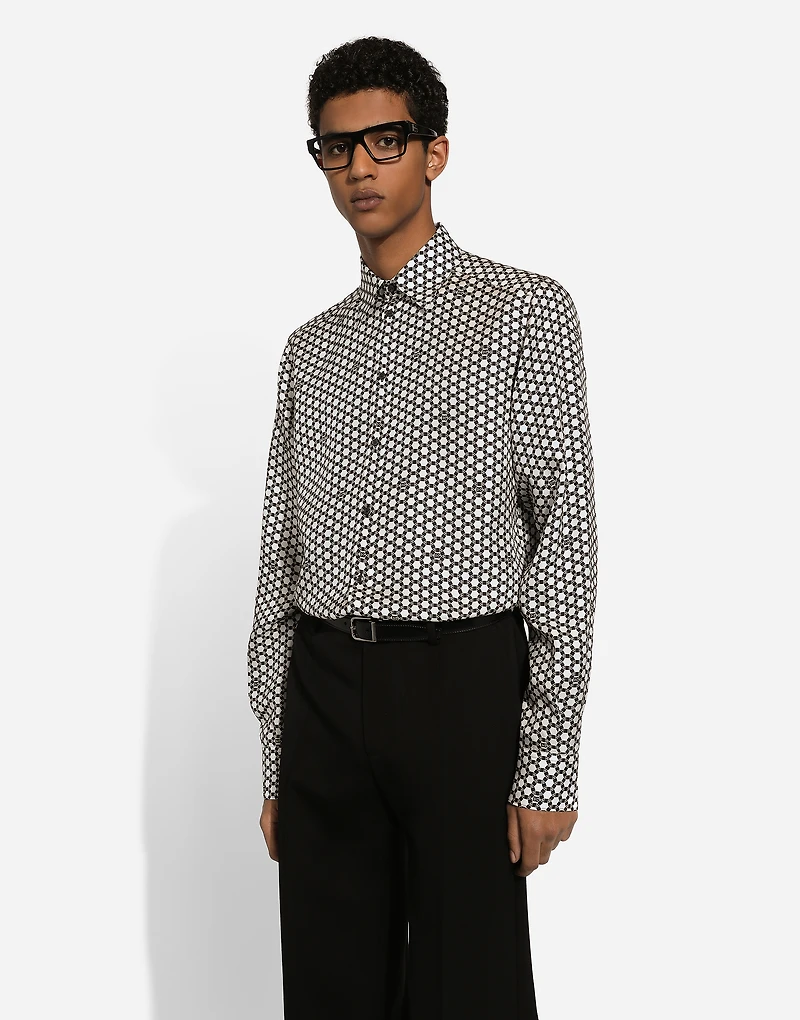 Silk Martini-fit shirt with DG print