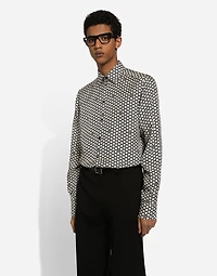 Silk Martini-fit shirt with DG print