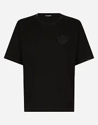Cotton T-shirt with logo embroidery