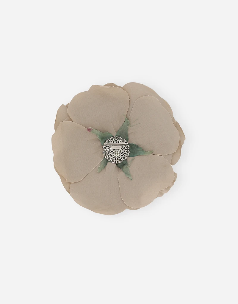 Floral poplin brooch