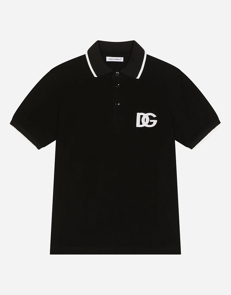 Piqué polo-shirt with DG logo embroidery
