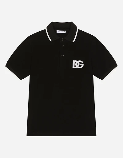 Piqué polo-shirt with DG logo embroidery