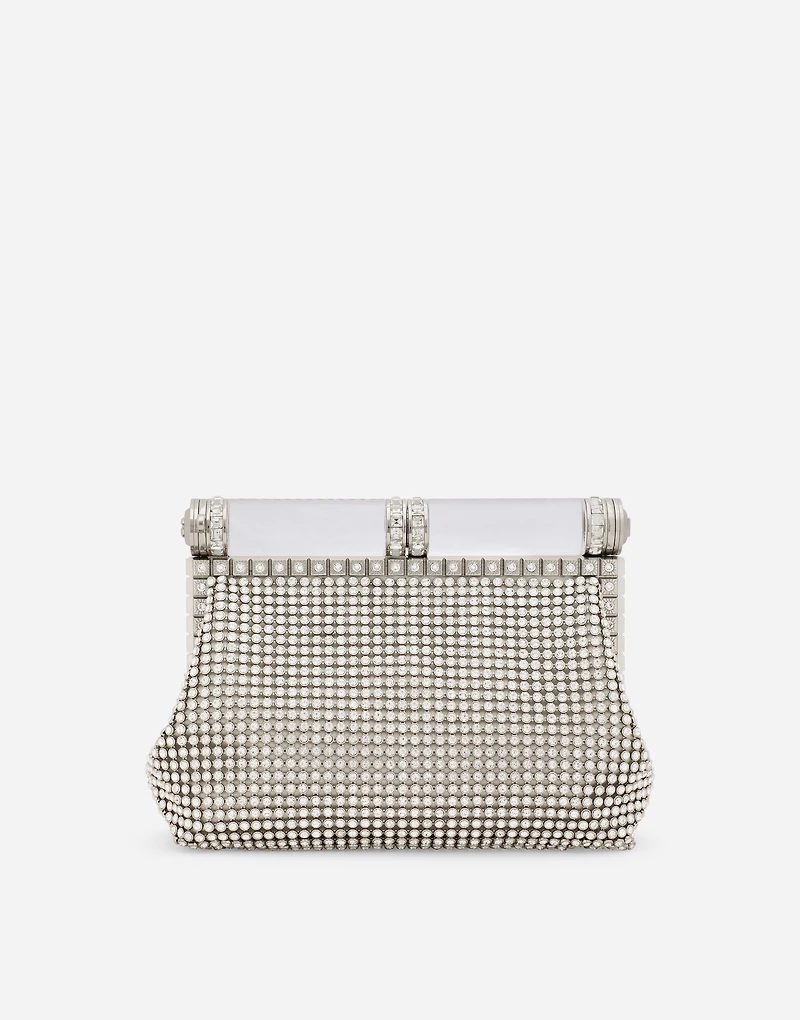 Mesh bag with rhinestone detailing
