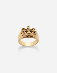 Royal Ring 18-carat yellow gold, tiger iron, rubies, and blue sapphire