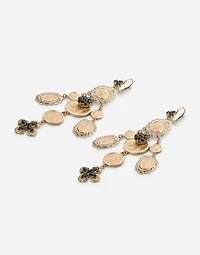 Sicily Earrings 
 18-carat yellow gold and black sapphires