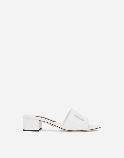 Calfskin mules with DG Millennials logo