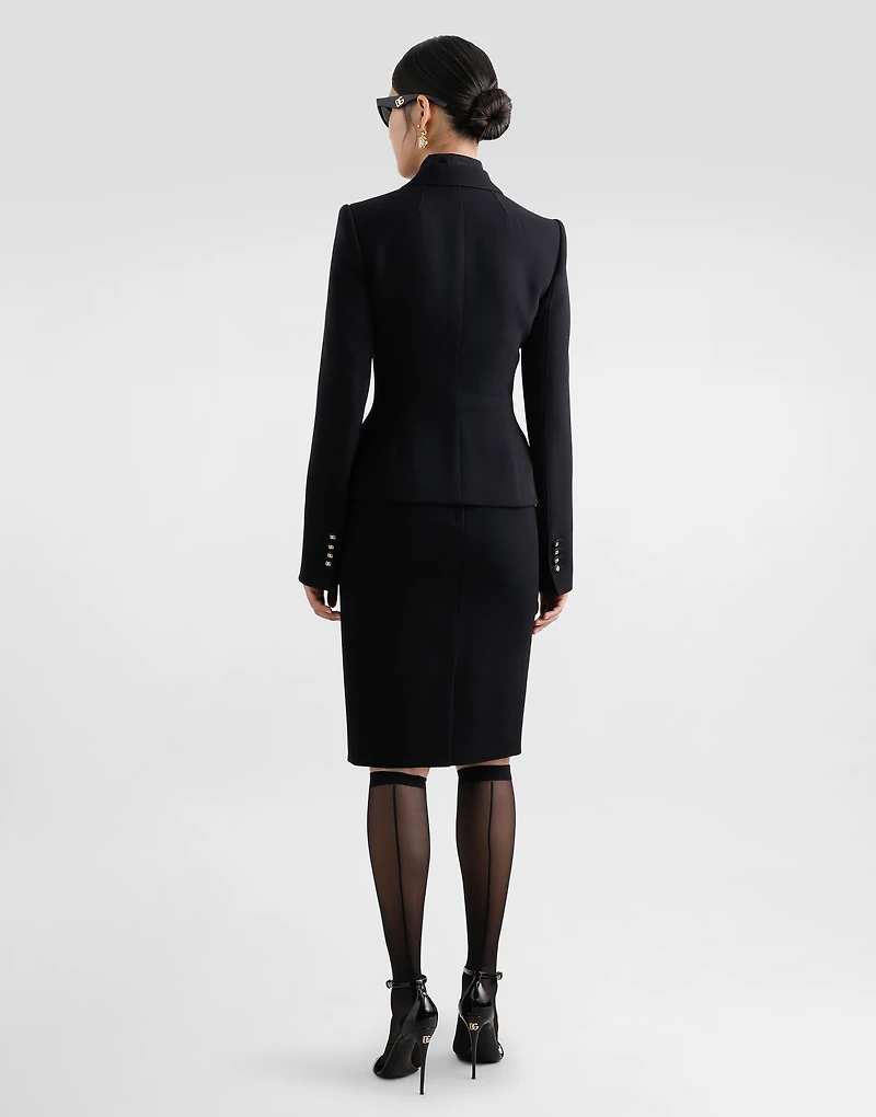 Wool midi pencil skirt with DG logo