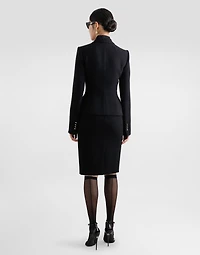 Wool midi pencil skirt with DG logo