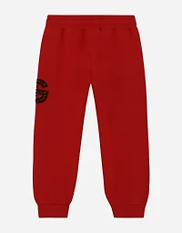 Jersey jogging pants with logo patch