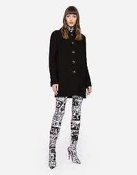 Double crepe peacoat with galalith buttons