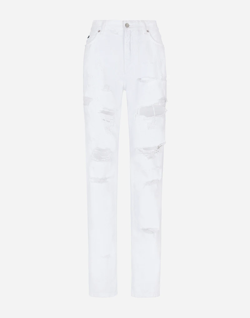 Boyfriend jeans with rips