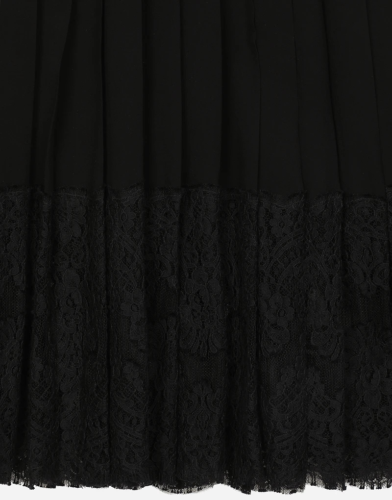 Long georgette skirt with lace edgings