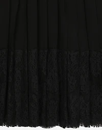 Long georgette skirt with lace edgings