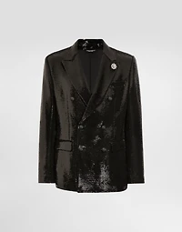 Double-breasted sicilia light jacket with sequins