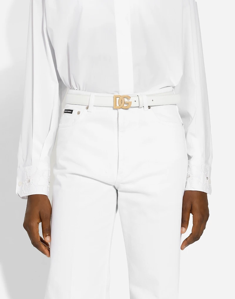 Calfskin belt with DG logo