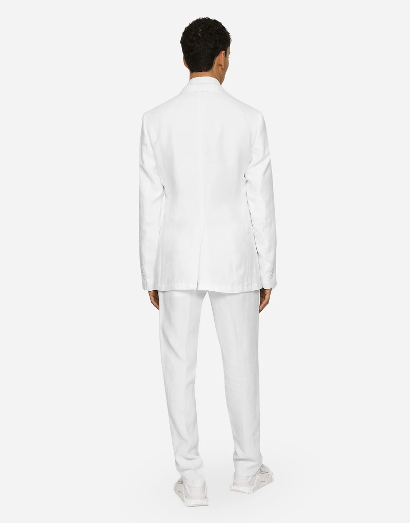 Double-breasted linen Taormina jacket