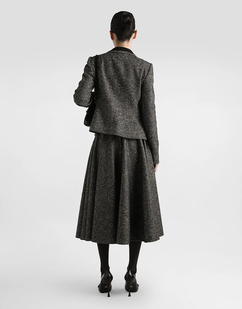 Single-breasted jacket dotted wool blend