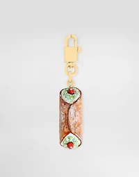 Sicily cannolo keychain charm