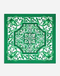 Majolica-print silk bandanna (70x70)