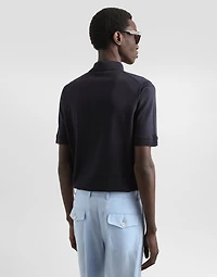 Satin silk polo shirt