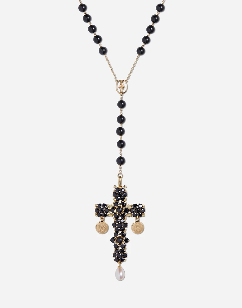  Sicily Rosary Necklace
 18-carat yellow gold and black sapphires