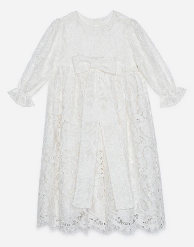 Long-sleeved galloon lace dress