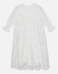 Long-sleeved galloon lace dress