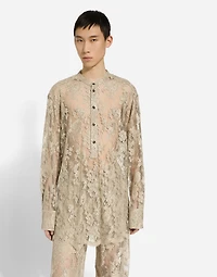 Galloon lace shirt with Mandarin collar
