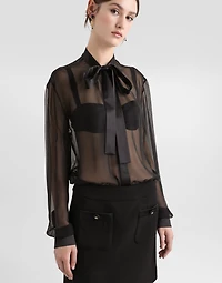 Chiffon pussy-bow shirt