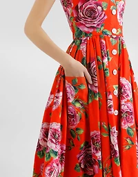 Cotton sundress with rose print