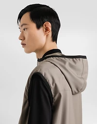 Wool canvas hooded gilet