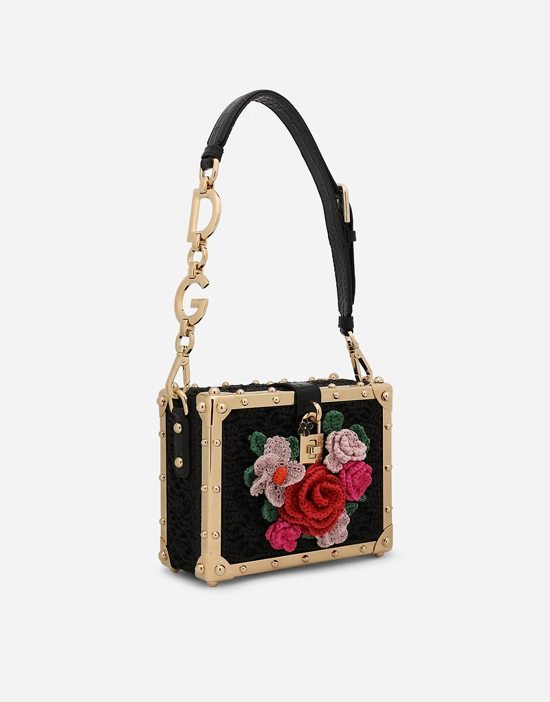 Raffia crochet Dolce Box bag
