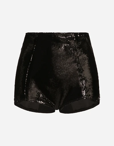 High-waisted sequined briefs