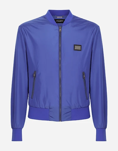 Nylon jacket with branded tag