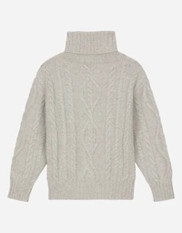 Wool cable-knit pullover with Dolce&Gabbana logo