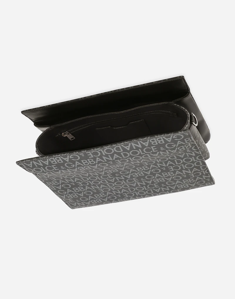 Coated jacquard crossbody bag